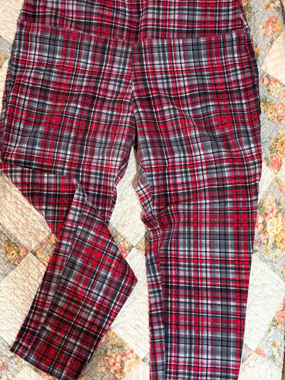 Women's Red Plaid Ankle Pants Intro Love the fit from Dillards.